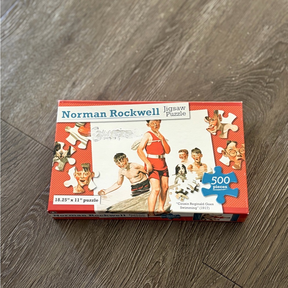 Norman Rockwell Vintage-Style Puzzle *Unopened* Cousin Reginald Goes Swimming